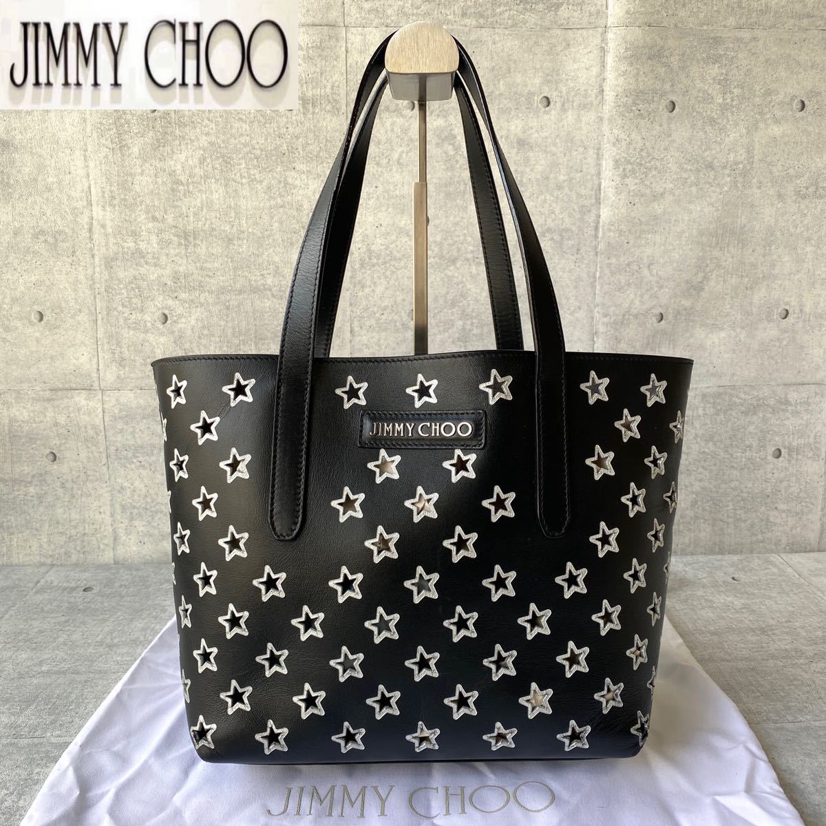 極美品】JIMMY CHOO PIMLICO カーキ スタッズ トートバッグ