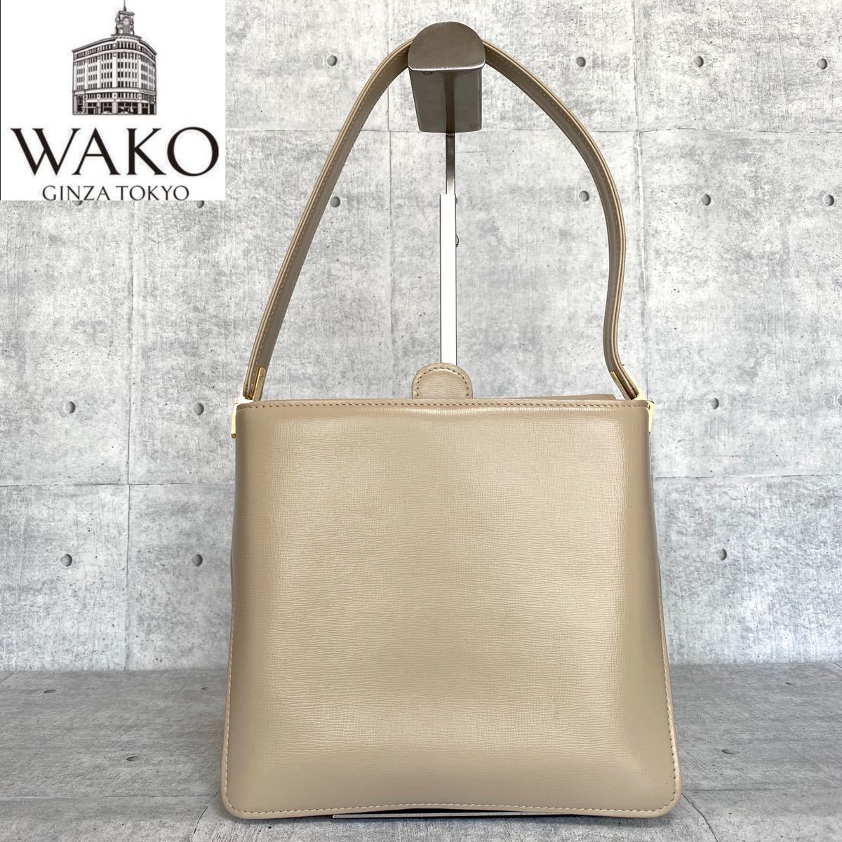 今日の超目玉】 WAKO 銀座和光 カーフレザー ゴールド金具 ブラック