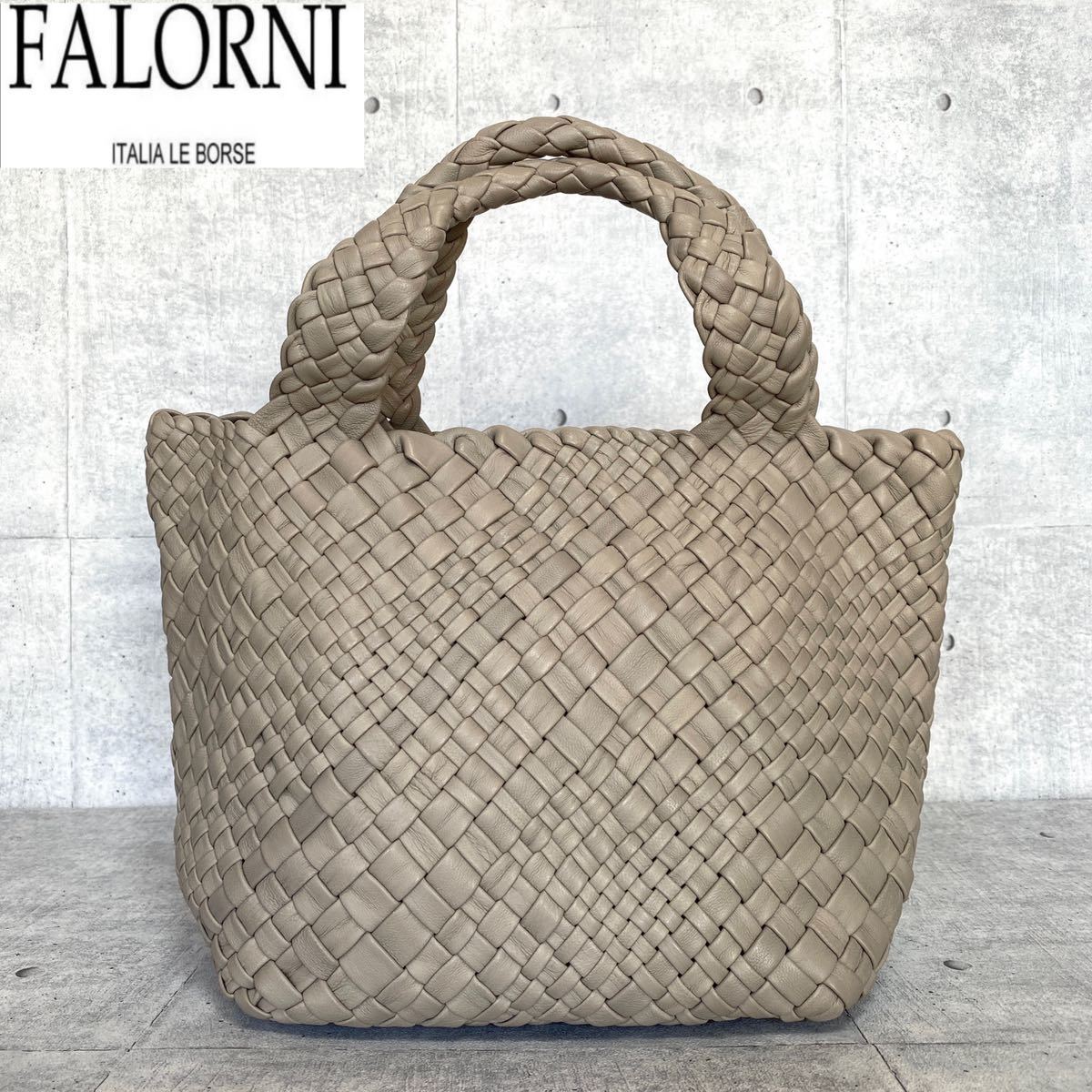 美品 FALORNI 定価132 000円 ファロルニ イントレチャート ラムレザー