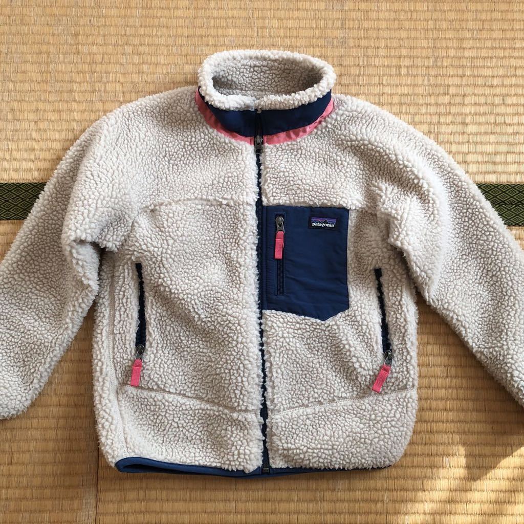 オリジナル パタゴニア 美品 patagonia 女の子 ピンク フリース 7-8 S