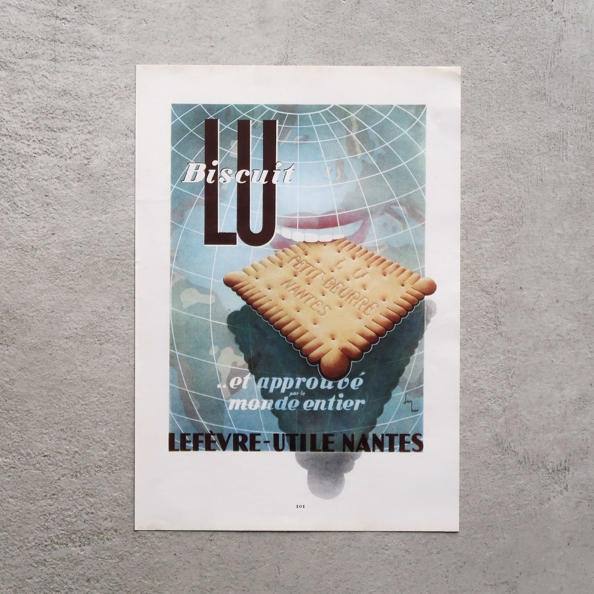 LEFEVRE-UTILE LU リュ 1950年 ビスケット フランス ヴィンテージ 広告 アンティーク コレクション インテリア フレンチ ポスター 稀少_画像1