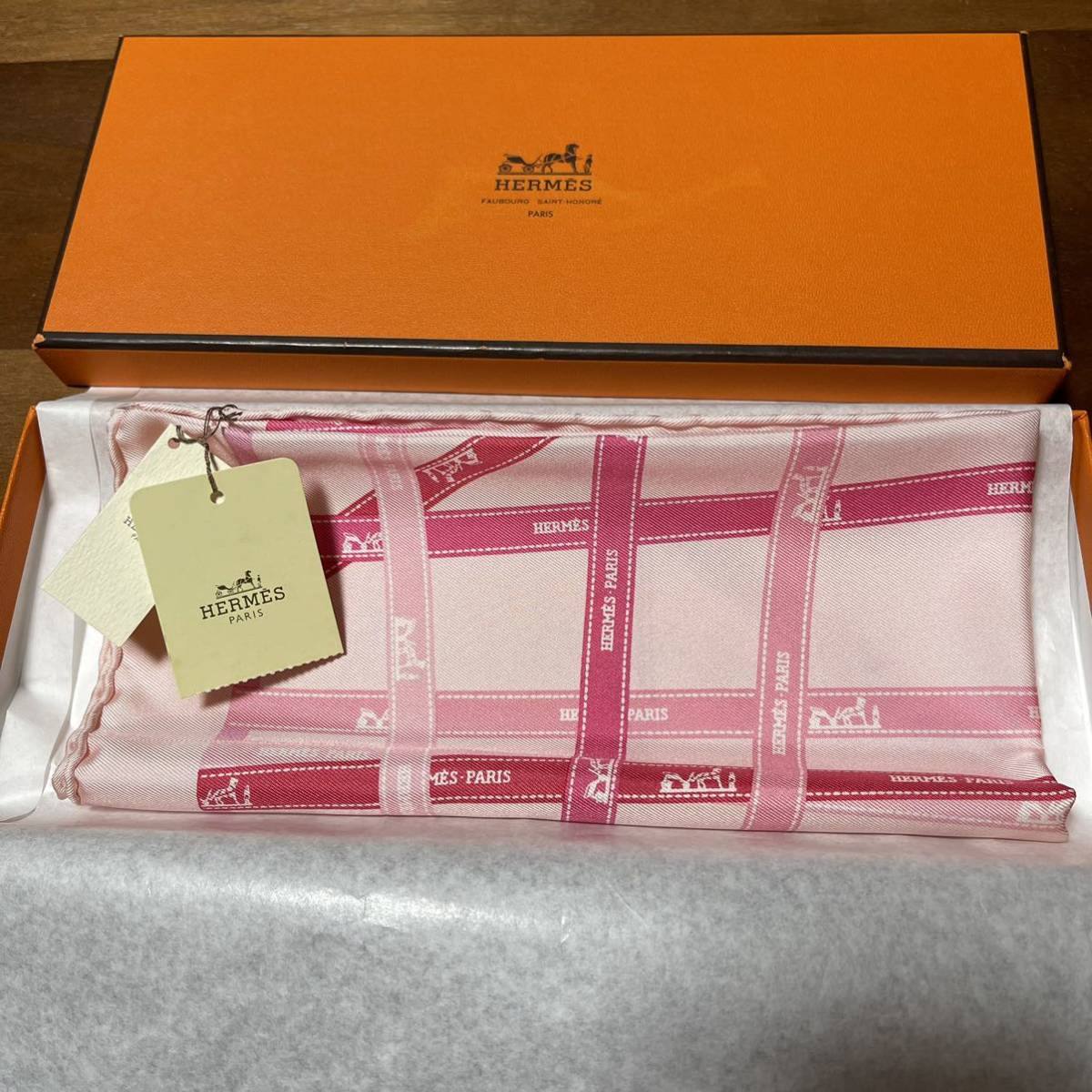 Hermes エルメス ボルデュック リボン柄 プチカレ ガヴロッシュ 40 未