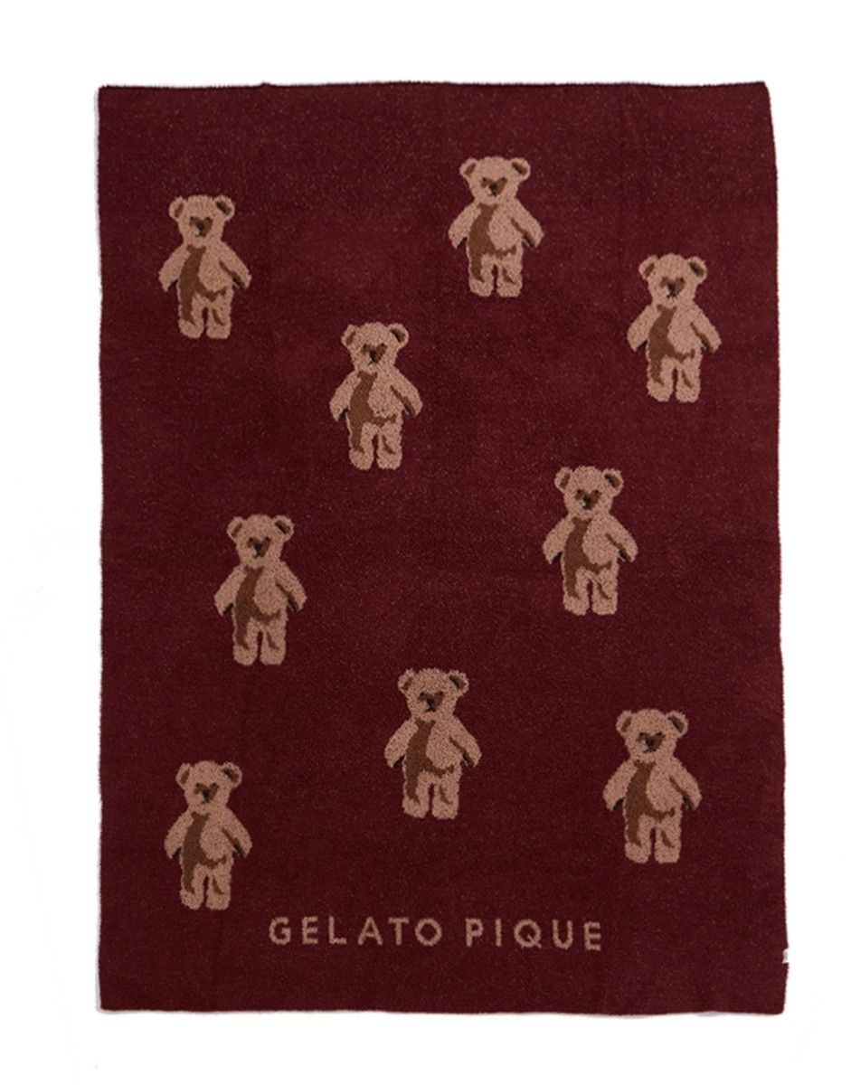 gelato pique ベア ジャガード マルチカバー レッド テディベア ...