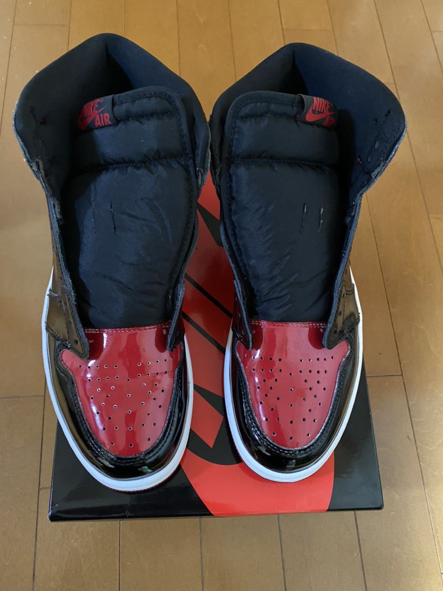 即決 NIKE AIR JORDAN 1 retro HIGH OG PATENT BRED US10 28.0cm