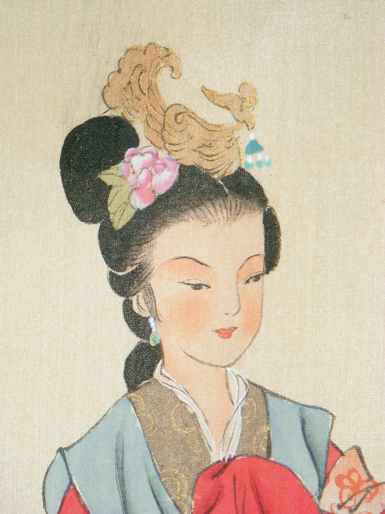 福袋セール】 ☆絵画☆作者不詳 サイン有 日本画 人物画☆J95 絵画