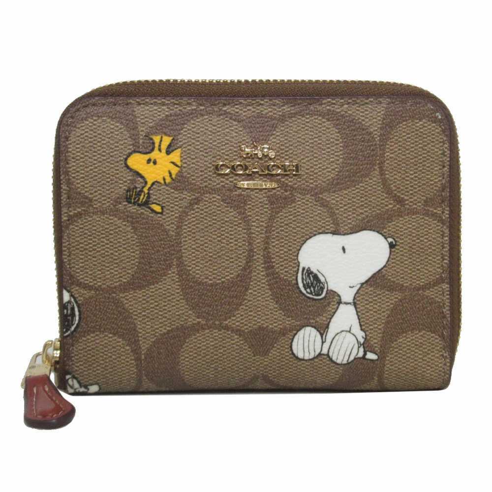 欲しいの 二つ折財布 COACH CE704 スヌーピー IMT1O(カーキ×レッドウッド×マルチカラー) 女性用財布