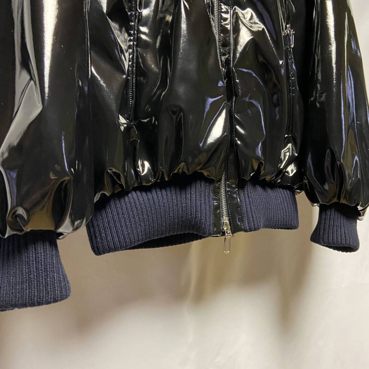 超希少 Christian Dior クリスチャンディオール エナメルジャケット ナイロンジャケット ブラック
