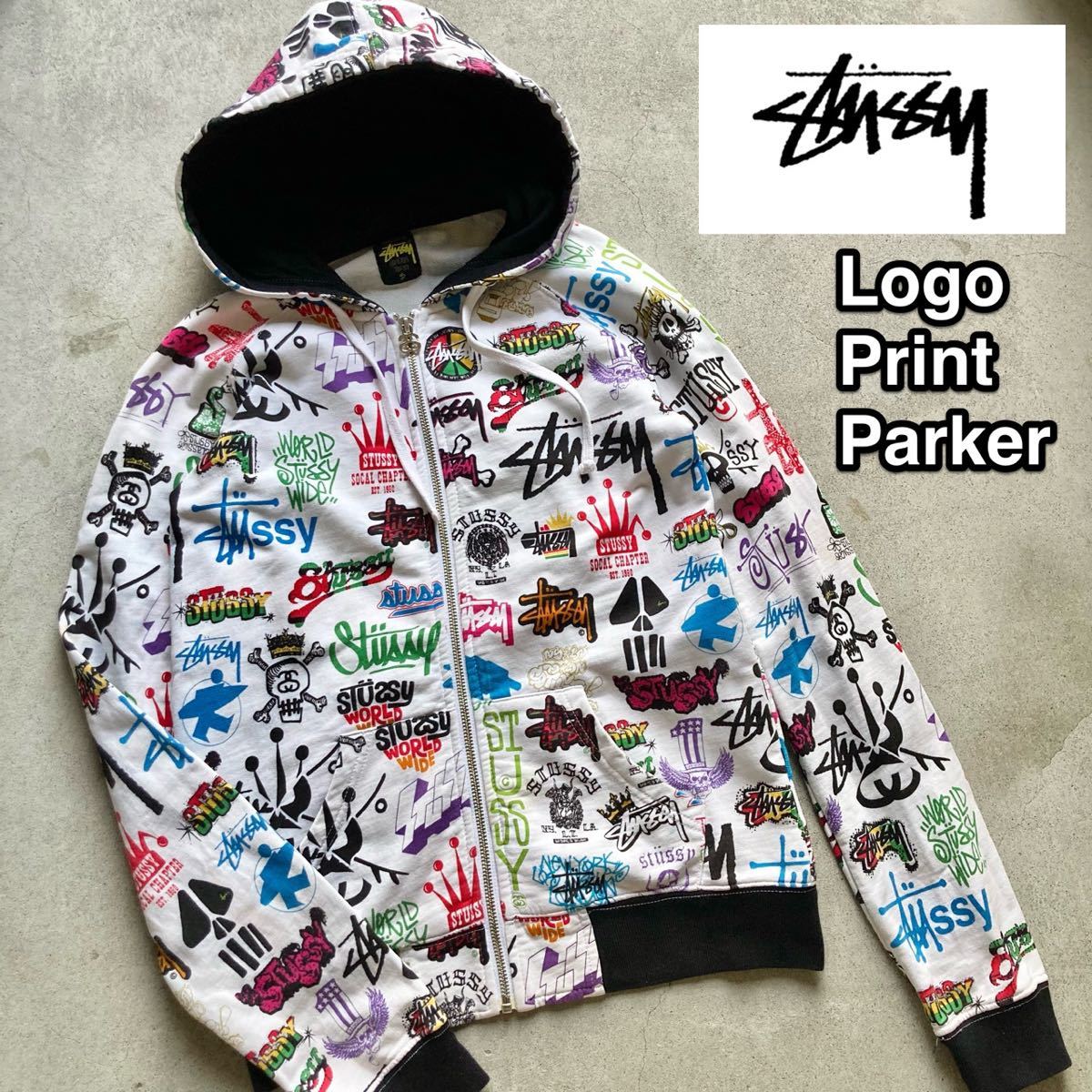 品質が完璧 stussy《ステューシー》人気プレミアモデル オールロゴ総柄