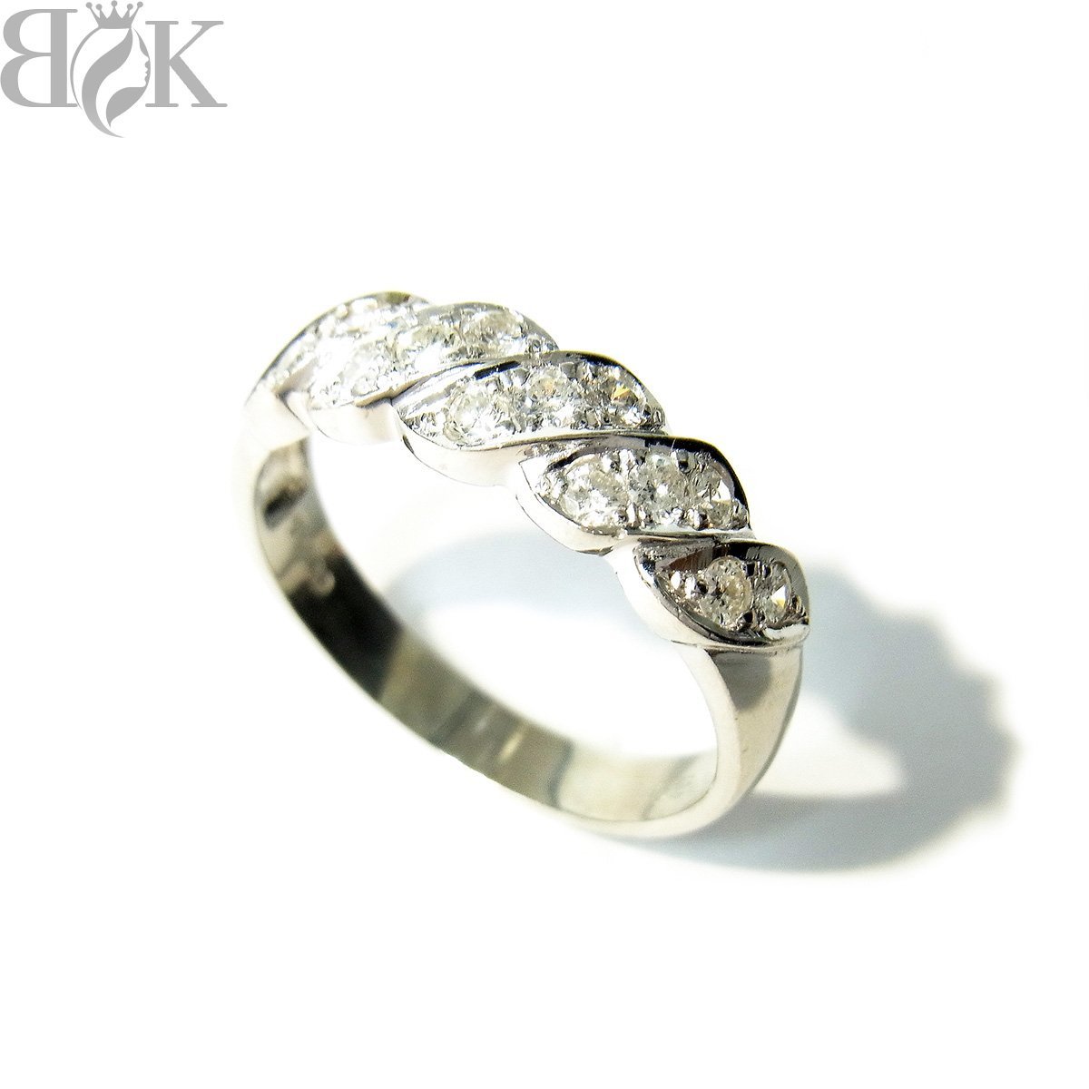 美品 Pt900 デザインリング 指輪 ダイヤ プラチナ 約20号 0.50ct 総