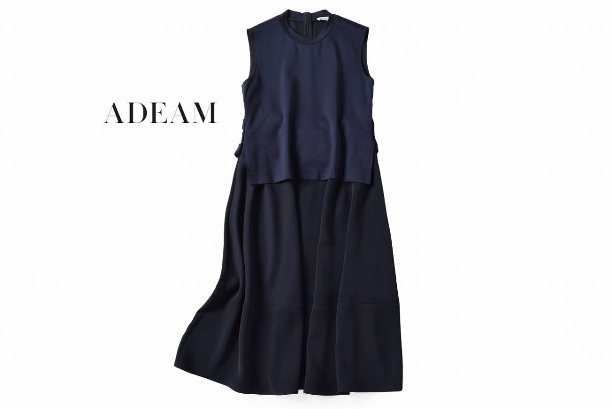 ファッション通販 極美品 高級 ADEAM FOXEY スリーブレスジップドレス
