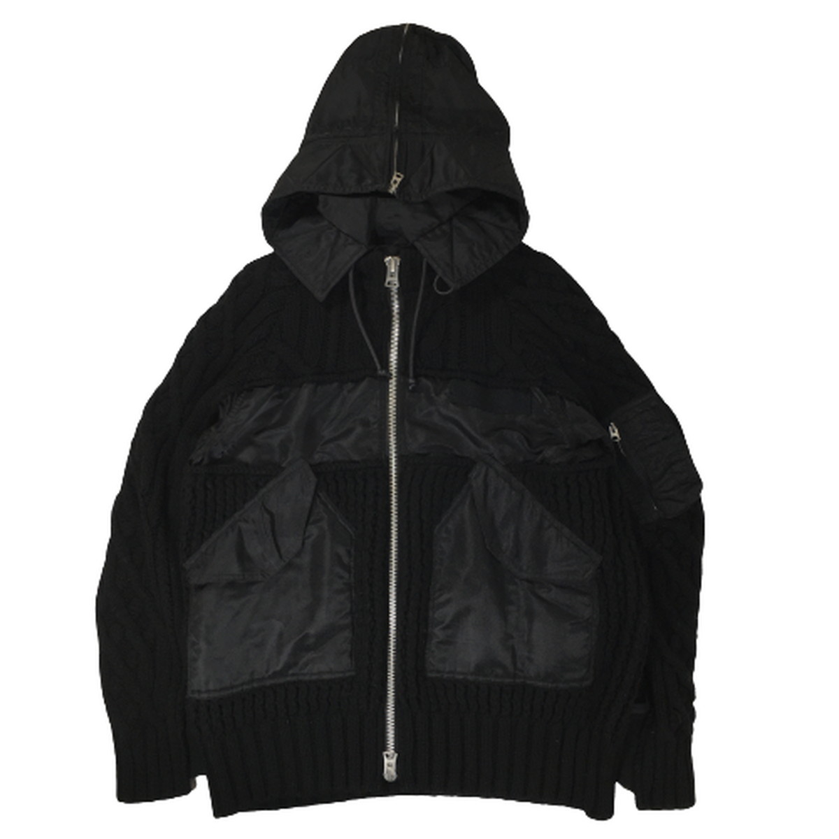 sacai 】サカイ ドッキング MA-1 ブルゾン ジャケット ニット ...