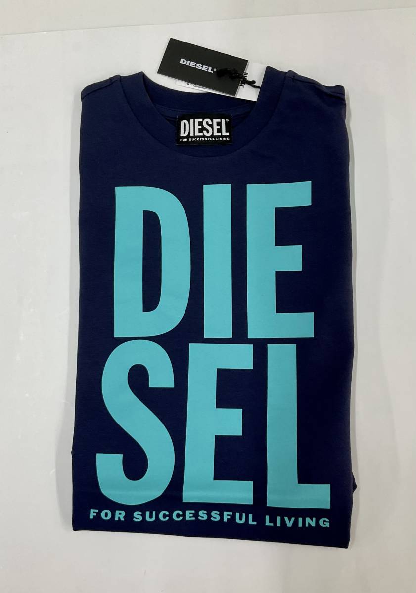 ディーゼル　キッズ　Tシャツ 03A22　ブルー　ロゴ　8Y(8才位)　新品 タグ付　ギフトにも　DIESEL　J00710 KYATB K8AT　ユニセックス