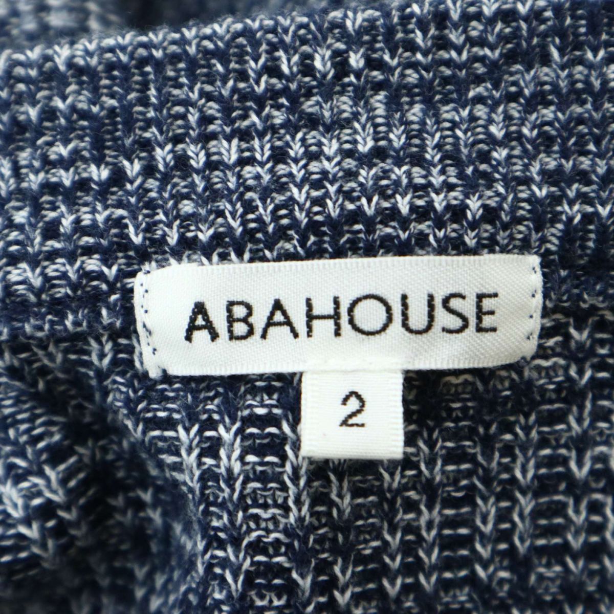 ABAHOUSE アバハウス 通年 コットン★ ラグラン ニット セーター Sz.2　メンズ ネイビー 日本製　A2T14253_C#L_画像5