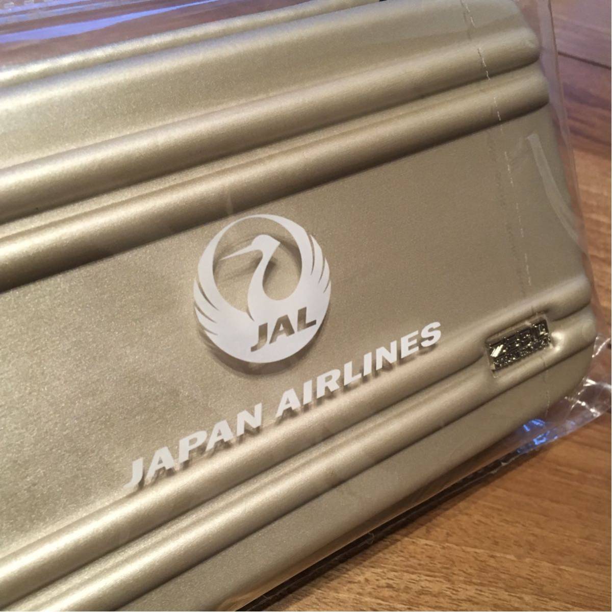 非売品 JAL 日本航空 ビジネスクラス アメニティ ゼロハリバートン シャンパンゴールド 小物入れ ノベルティ バッグ レア 17 未使用 ケース_画像4