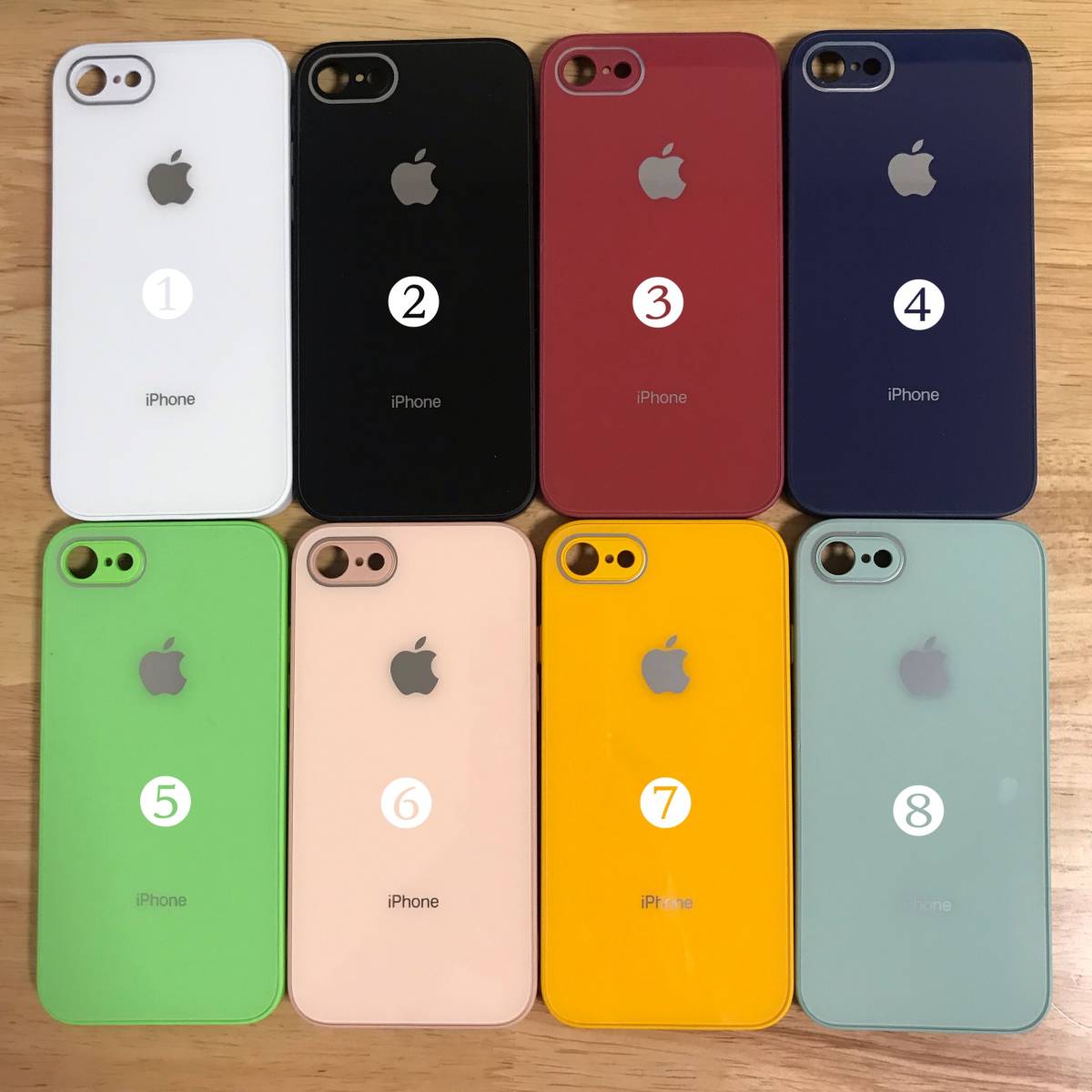 iPhoneSE(第2世代 第3世代) iPhone8 iPhone7 ケース ガラス製 アップル Apple スマホケース 8色 アイフォン 7/8/SE2/SE3 ケース カバーの画像6
