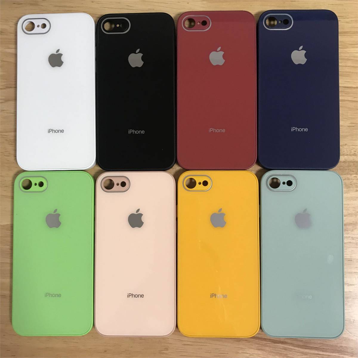 iPhoneSE(第2世代 第3世代) iPhone8 iPhone7 ケース ガラス製 アップル Apple スマホケース 8色 アイフォン 7/8/SE2/SE3 ケース カバーの画像1
