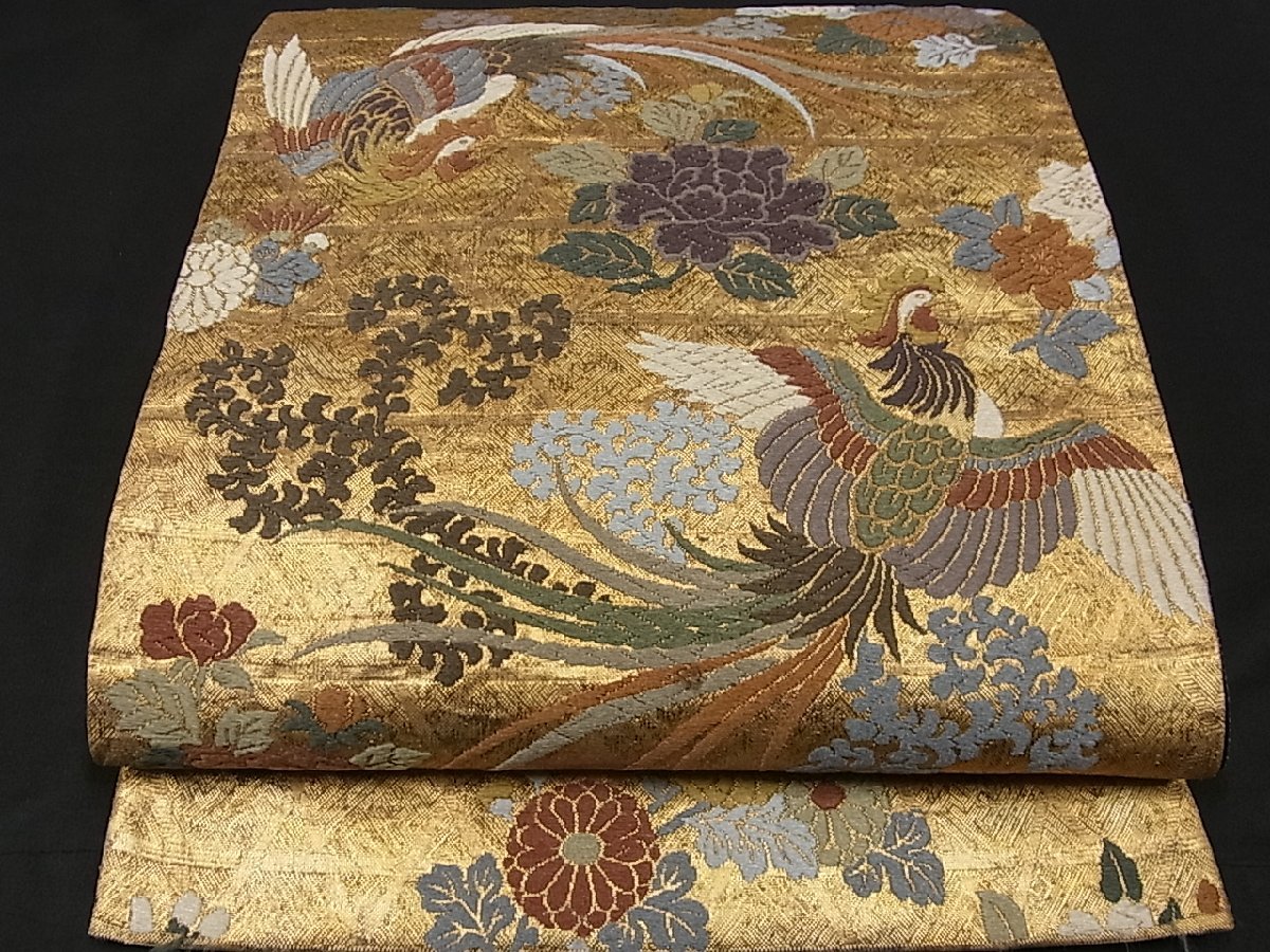 正絹 全通袋帯 ツートンカラー No2187 唐草模様