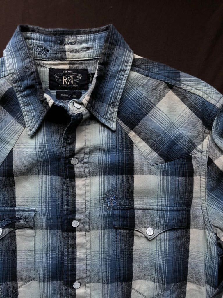 希少】極美品 RRL REPAIRED CUSTOM WESTERN SHIRT ダブルアールエル
