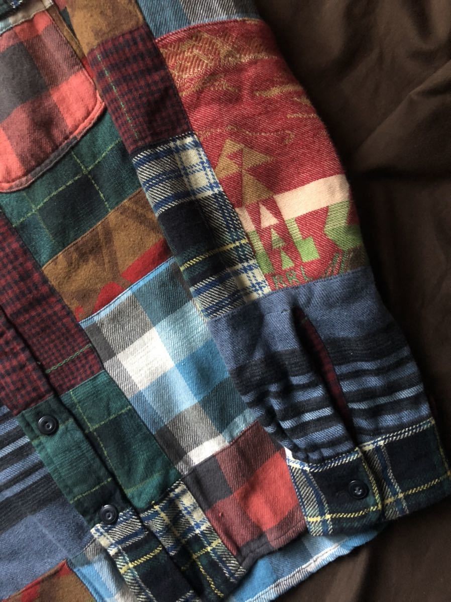 【名作】極美品 RRL MATLOCK NATIVE PATCHWORK SHIRT ダブルアールエル パッチワーク リペア ネイティブ シャツ ラルフローレン XS_画像4