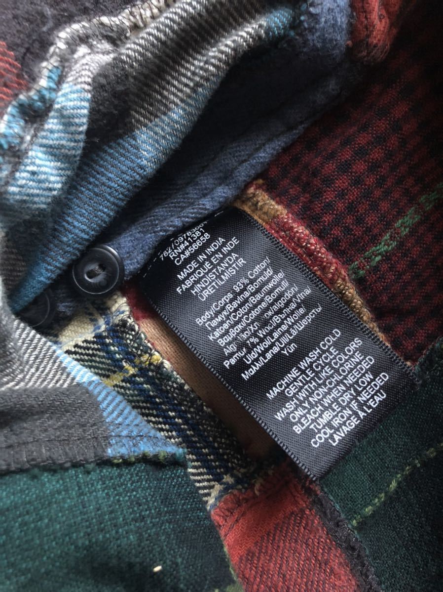 【名作】極美品 RRL MATLOCK NATIVE PATCHWORK SHIRT ダブルアールエル パッチワーク リペア ネイティブ シャツ ラルフローレン XS_画像7