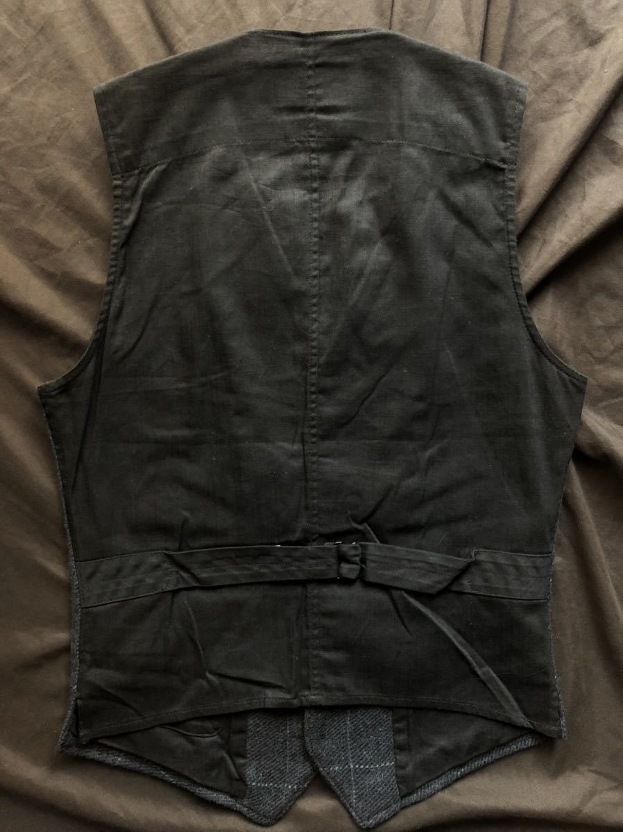 【名作】極美品 RRL WOOL TWEED WINDOWPANE VEST ダブルアールエル ツイード ベスト 英国 イギリス ラルフローレン XS