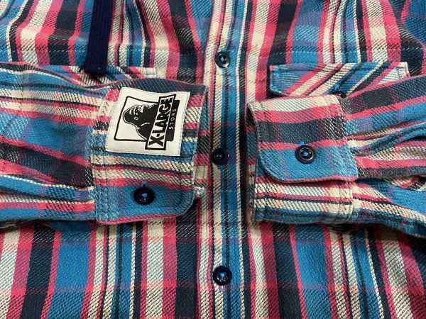 * XLarge X-LARGE 0103408 check hood heavy flannel shirt M BJBA.B