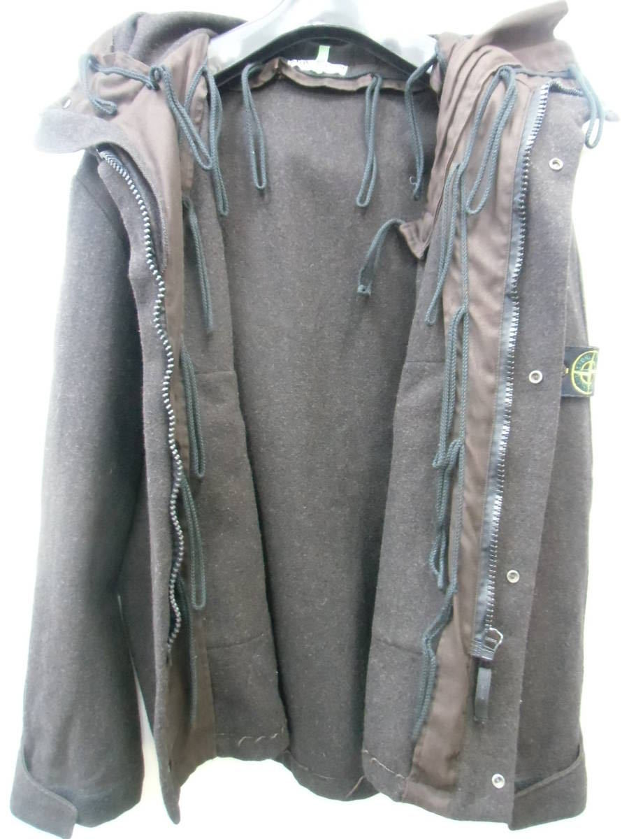 STONE ISLAND ストーンアイランド コート メンズ L ブラウン フード ウール 定形外郵便全国一律1040円 F13-b_画像3