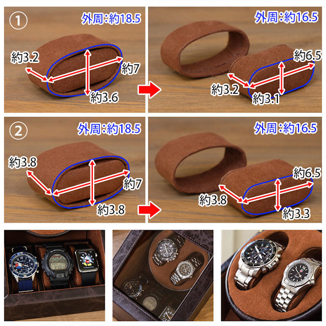  free shipping self-winding watch clock storage case 2 ps volume wristwatch 5ps.@ storage winding machine wristwatch storage collection case (1012)