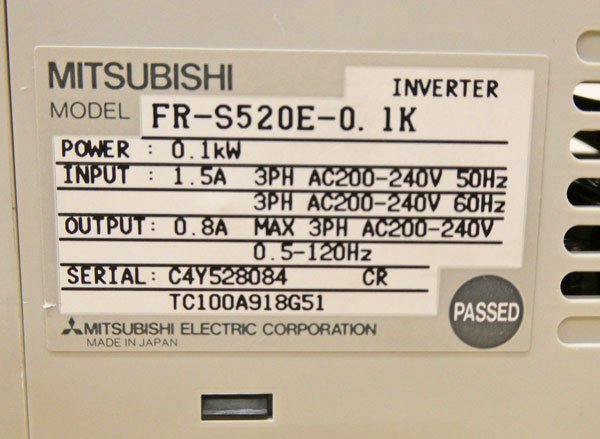 □2)３個セット 三菱電機 MITSUBISHI インバーター FR-S520E-0.1K FREQROL-S500_画像5