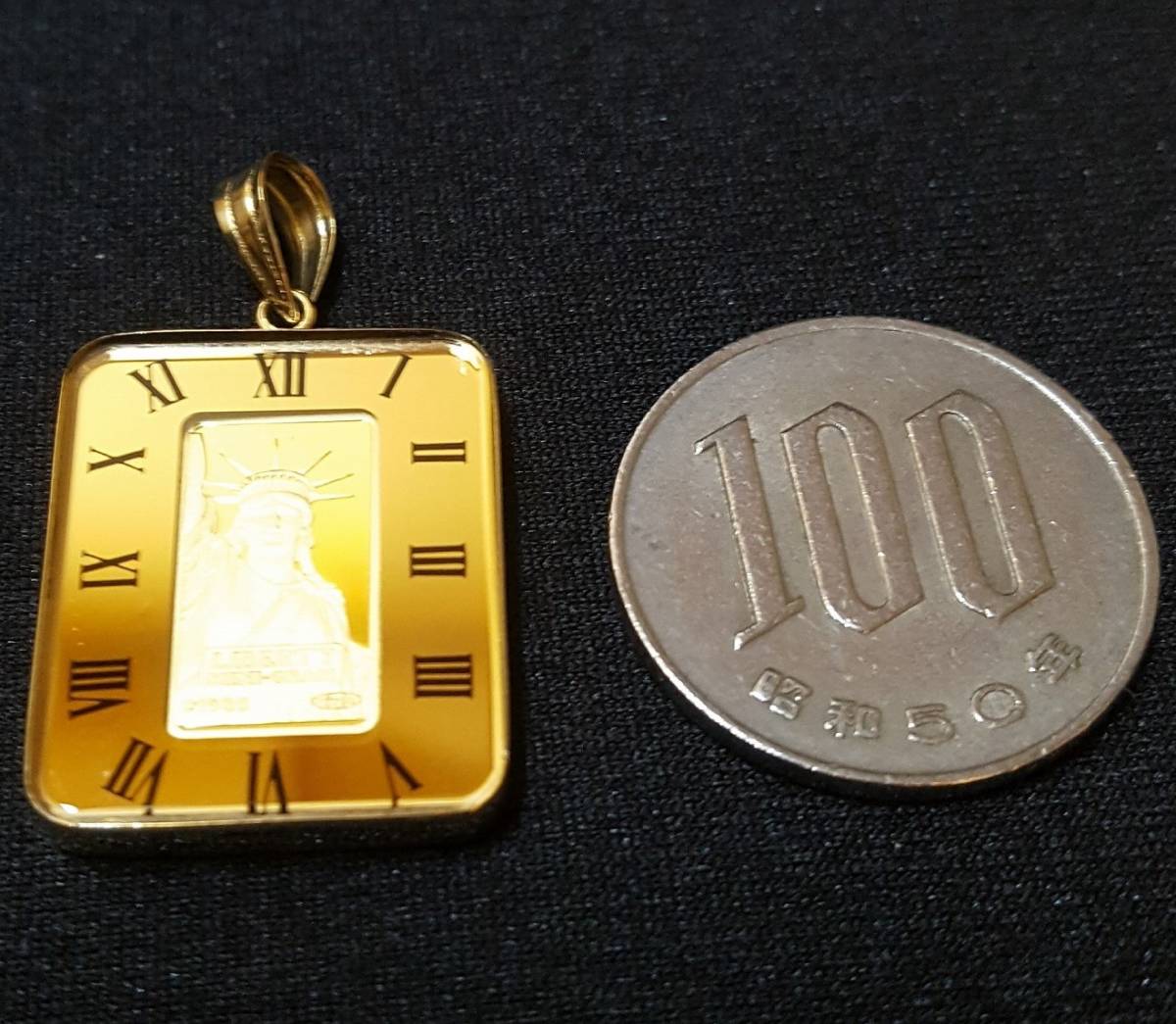 総重量5.9g☆純金☆【24金/18金】自由の女神/インゴット ペンダント