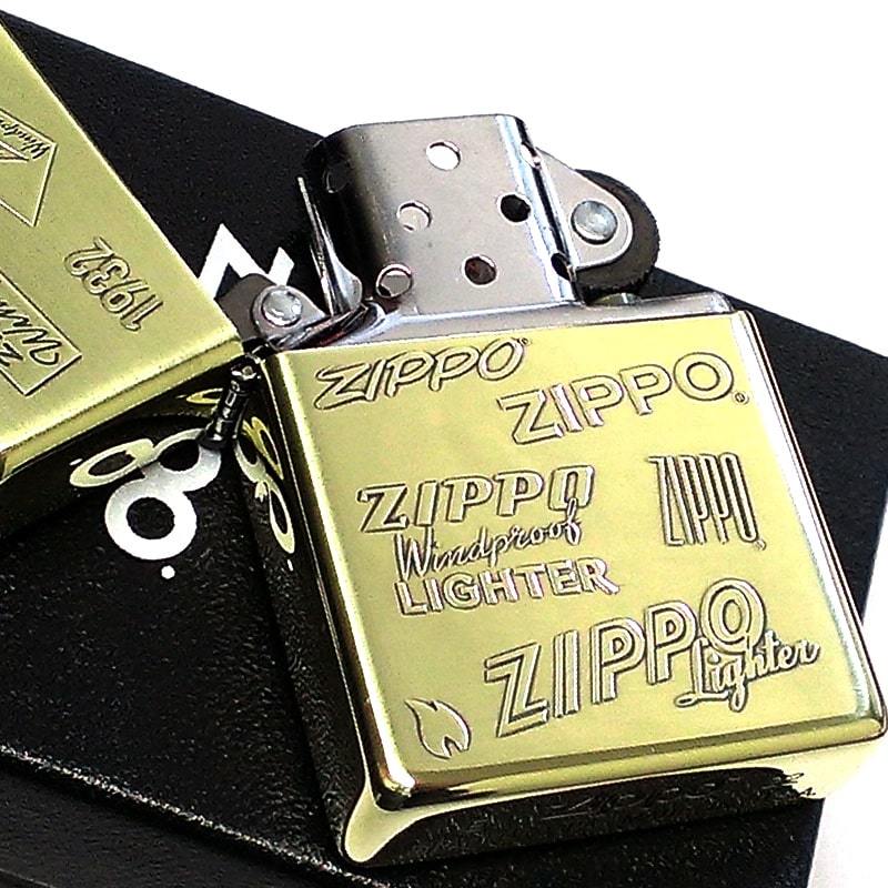 ZIPPO ロゴ ジッポー ライター ゴールド 両面加工 かっこいい ブラス いぶし仕上げ エッチング彫刻 メンズ シンプル おしゃれ_画像4