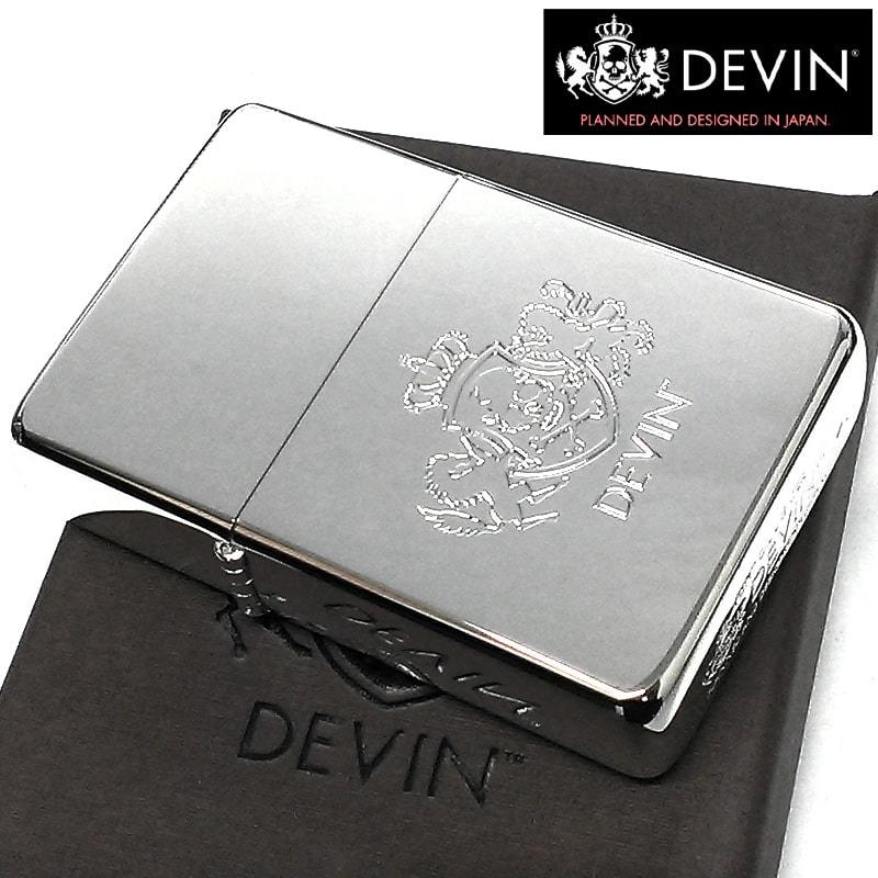 オイルライター フリント式 DEVIN かっこいい ロゴ シルバー デヴィン 鏡面 日本製 金タンク 銀 メンズ おしゃれ プレゼント ギフト_画像2