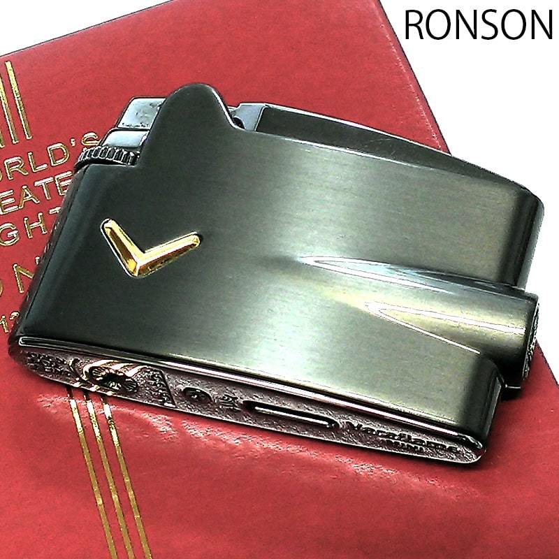 ガスライター フリント式 RONSON ヴァラフレームミニ ロンソン ガンメタルサテン ガス視認窓付き かっこいい シンプル おしゃれ メンズ