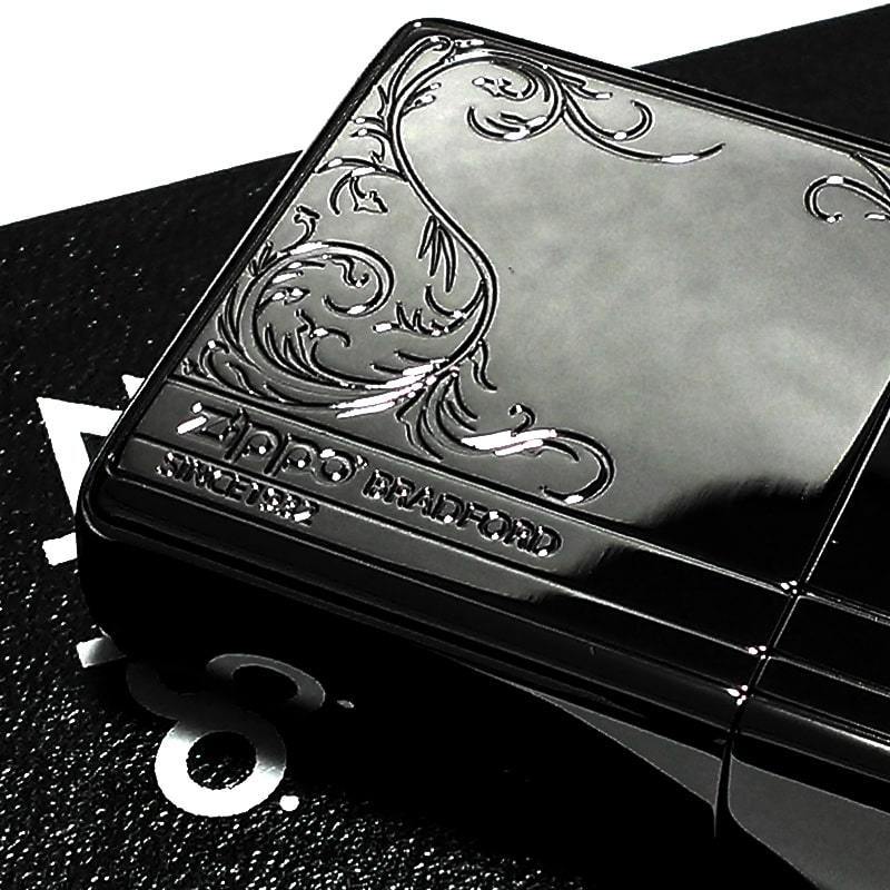 ジッポ ライター アーマー リーフ 両面彫刻加工 ZIPPO 重厚モデル ブラックニッケル 唐草 かっこいい 黒 レディース ギフト メンズ_画像5