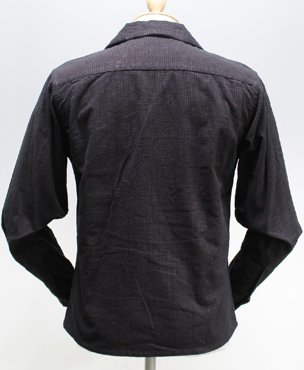 THE FLATHEAD (フラットヘッド) チェック オープンシャツ ブラック size 36(S)_画像3