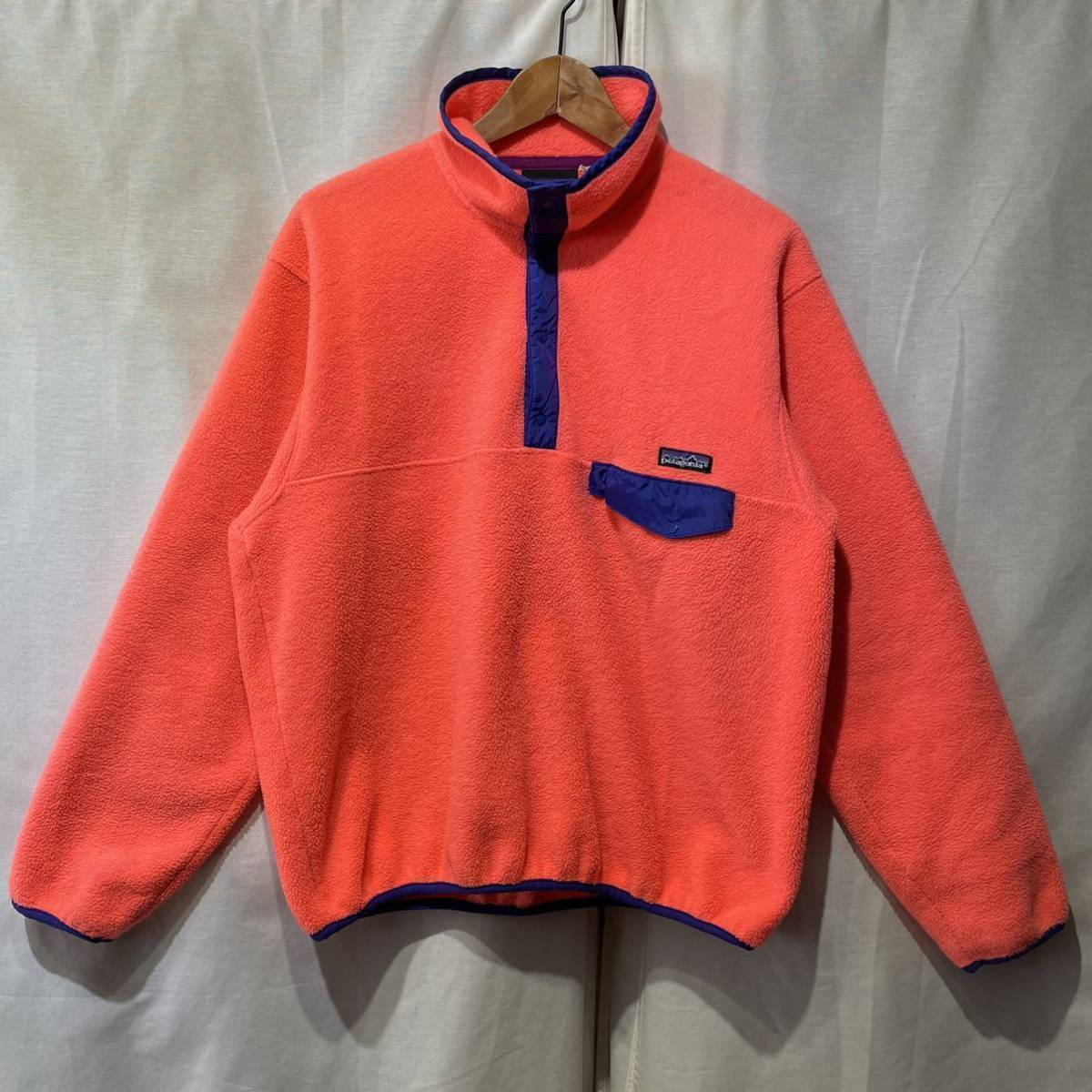 希少色】80s Patagonia サーモンピンク L スナップT USA製 希少色】80s Patagonia サーモンピンク L スナップT USA製
