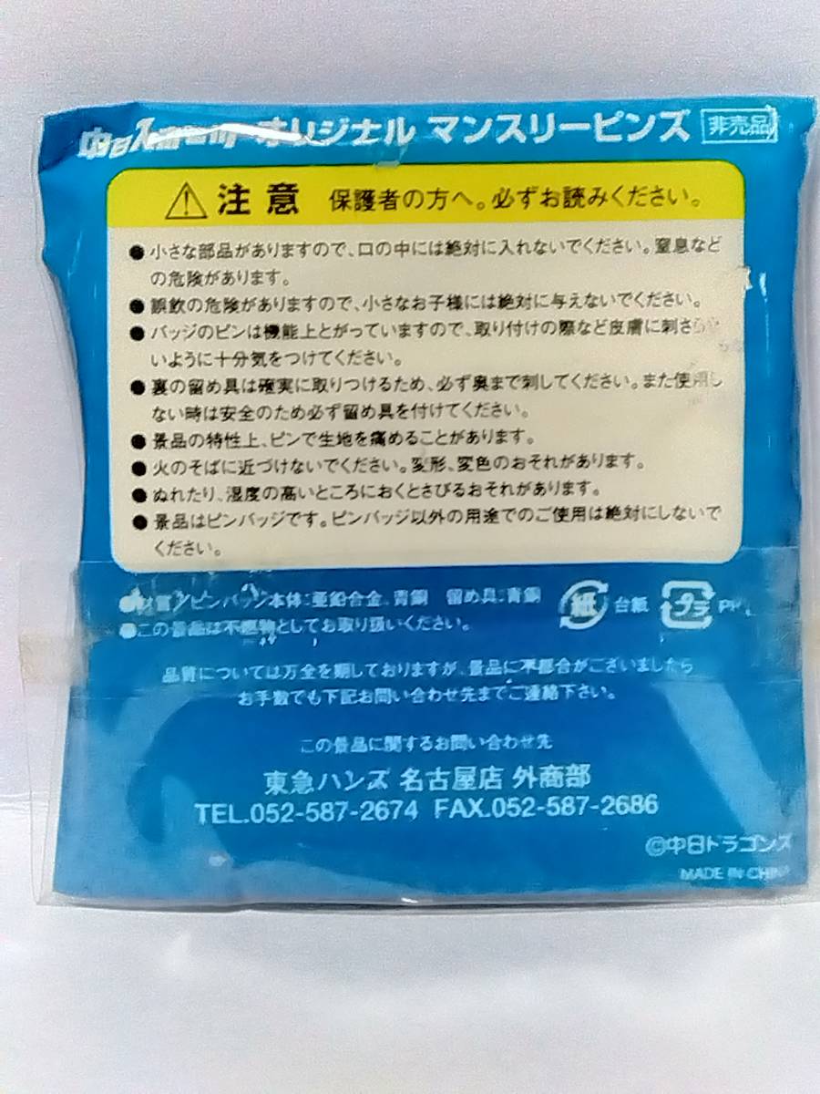 41★120)中日ドラゴンズ70周年　中日スポーツオリジナルマンスリーピンズ　未開封１個＆開封品１個_画像3