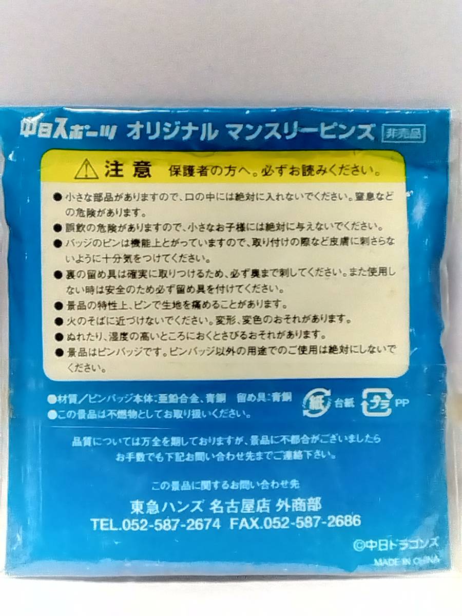 40★120)中日ドラゴンズ70周年　中日スポーツオリジナルマンスリーピンズ　未開封２個_画像4