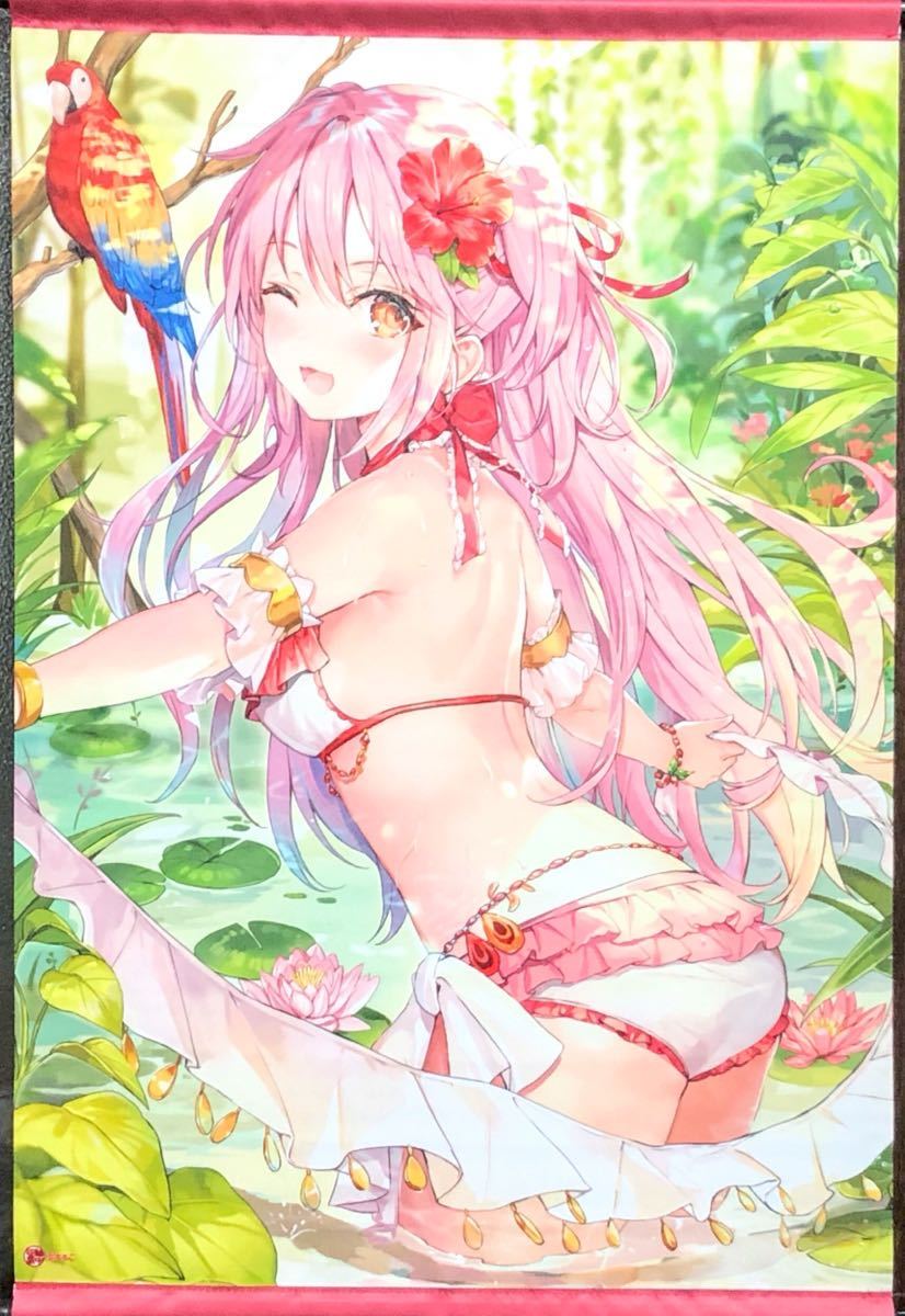 ももこイラスト B2タペストリー 軸中心派 水着 美少女 さしみねこ屋 グッズ 15