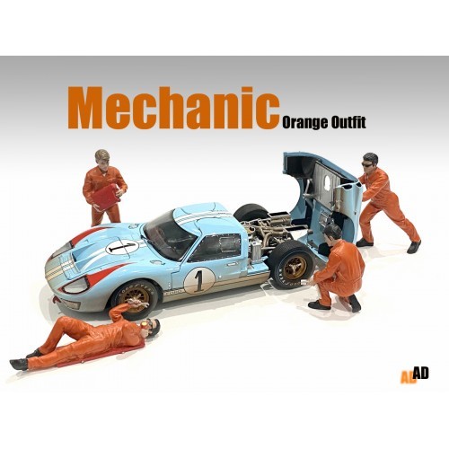 アメリカン ジオラマ 1/18 レース メカニック ケン オレンジ フィギア American Diorama Mechanic Ken (Orange) ミニチュア_画像7