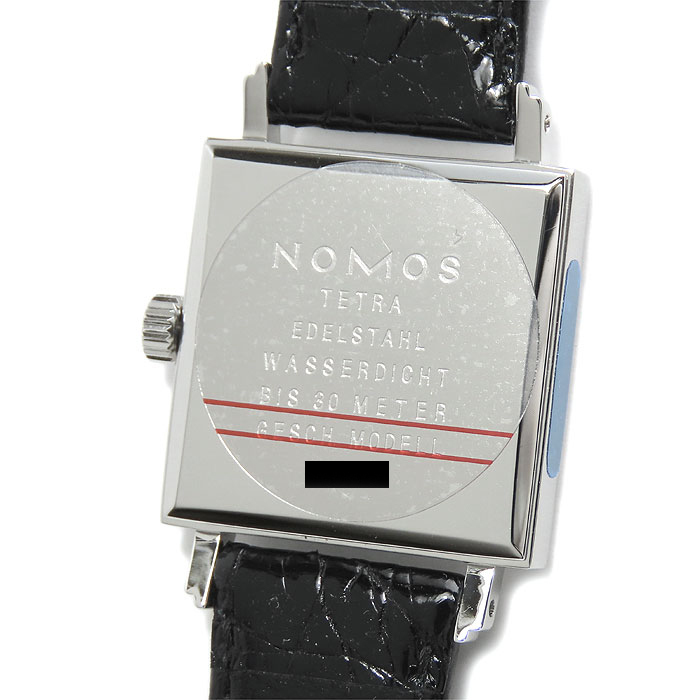  бесплатная доставка NOMOS Nomos Tetra 27 TT1A1W1 механический завод 27.5mm small second часы квадратное новый товар неоригинальный черный ko ремень замечательная вещь ломбард круг высота 