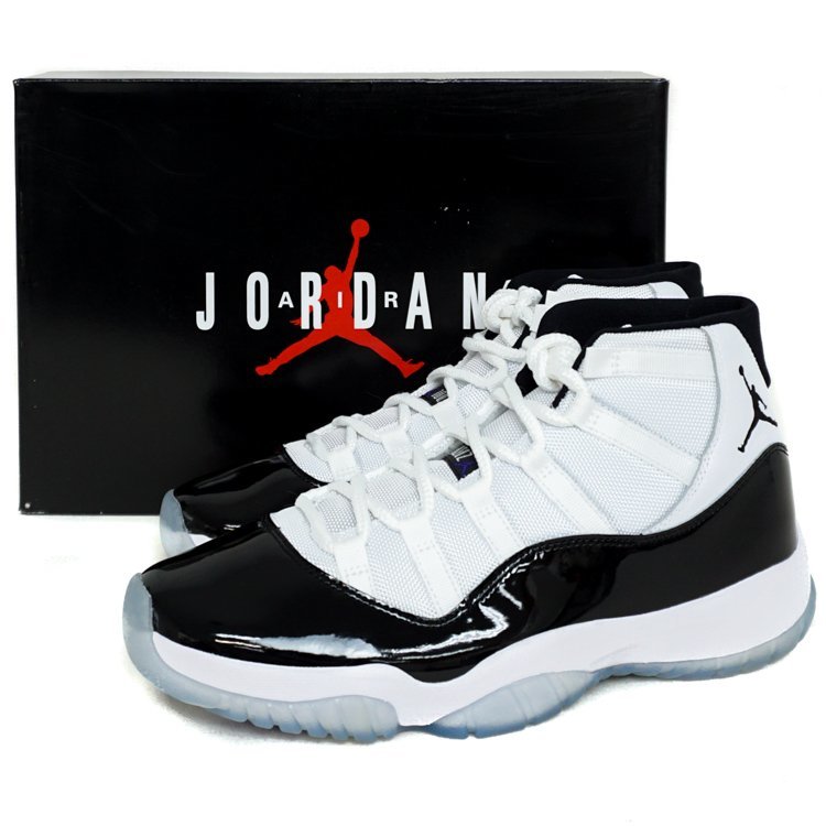 【ほぼ未使用品】【1円】ナイキ NIKE AIR JORDAN 11 RETRO ジョーダン11 レトロ 378037 100 WHITE BLACK CONCORD US9 27.0cm スニーカー_画像10