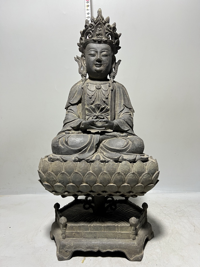 ◆旧蔵 時代品◆Q305明代 青銅彫 青銅仏像 時代古仏 仏教古美術 極上彫・ 某寺院所蔵