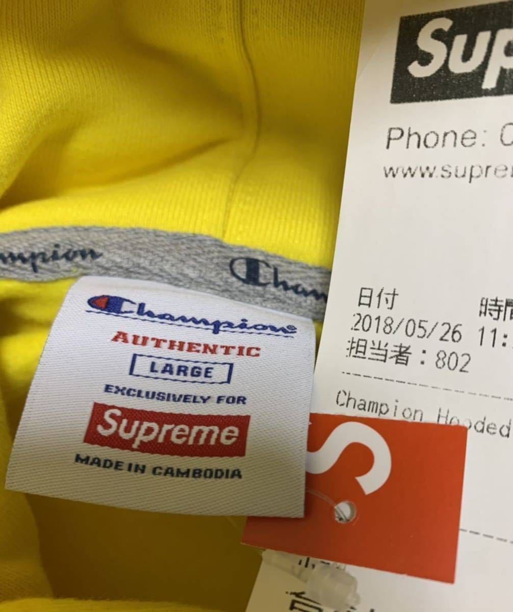 Lサイズ Supreme Champion hooded sweatshirt 国内正規 big logo
