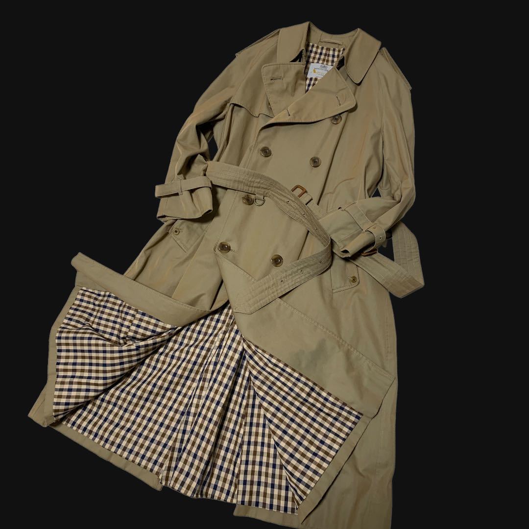 通販 人気】 英国製 Aquascutum 裏チェック Dリングベルト (XL相当
