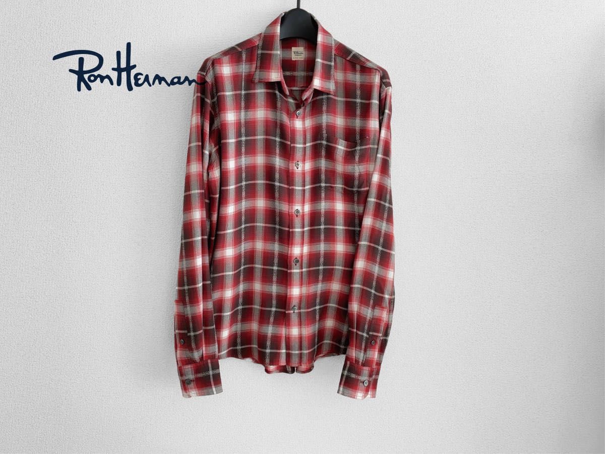 【定価36,300円】RonHerman California “ 滑らかレーヨン地 ” オンブレチェックシャツ S 日本製