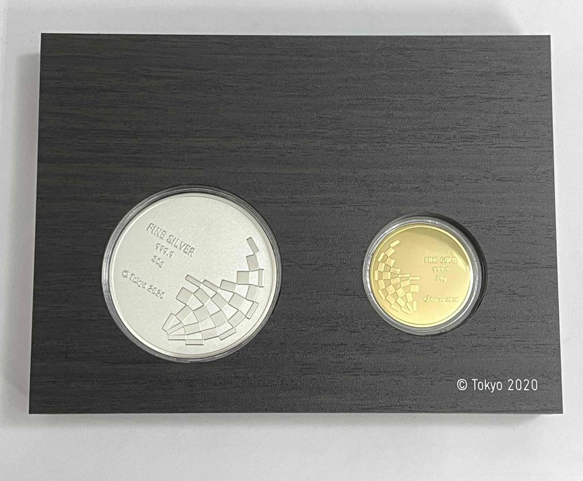 HX-16 東京オリンピック2020 純金純銀メダリオンセット 純金20g 純銀30g TOKYO2020公式ライセンス商品 保証書付き 金貨 銀貨