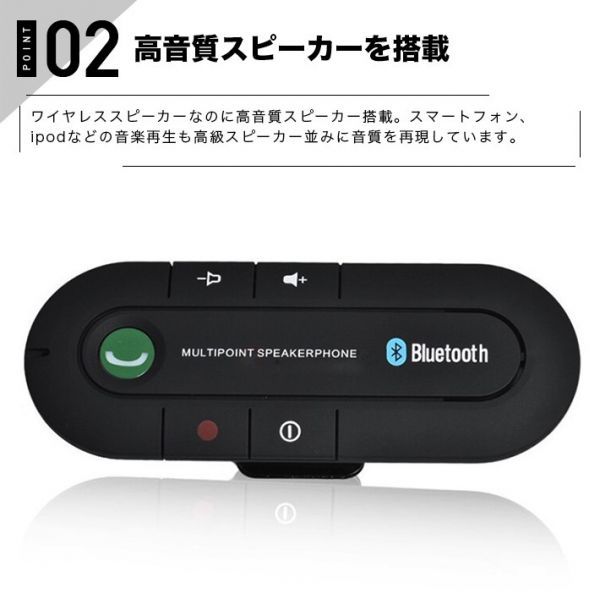 ワイヤレス高音質 スピーカー 車用 サンバイザー 音楽再生 Bluetooth ハンズフリー通話スピーカーフォン_画像7