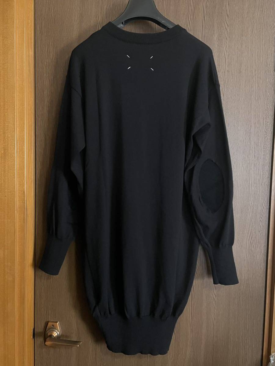 黒S新品52%off メゾンマルジェラ エルボーパッチ ニットワンピース セーター ドレス 18SS size S Maison Margiela 4 レディース ブラック_画像3