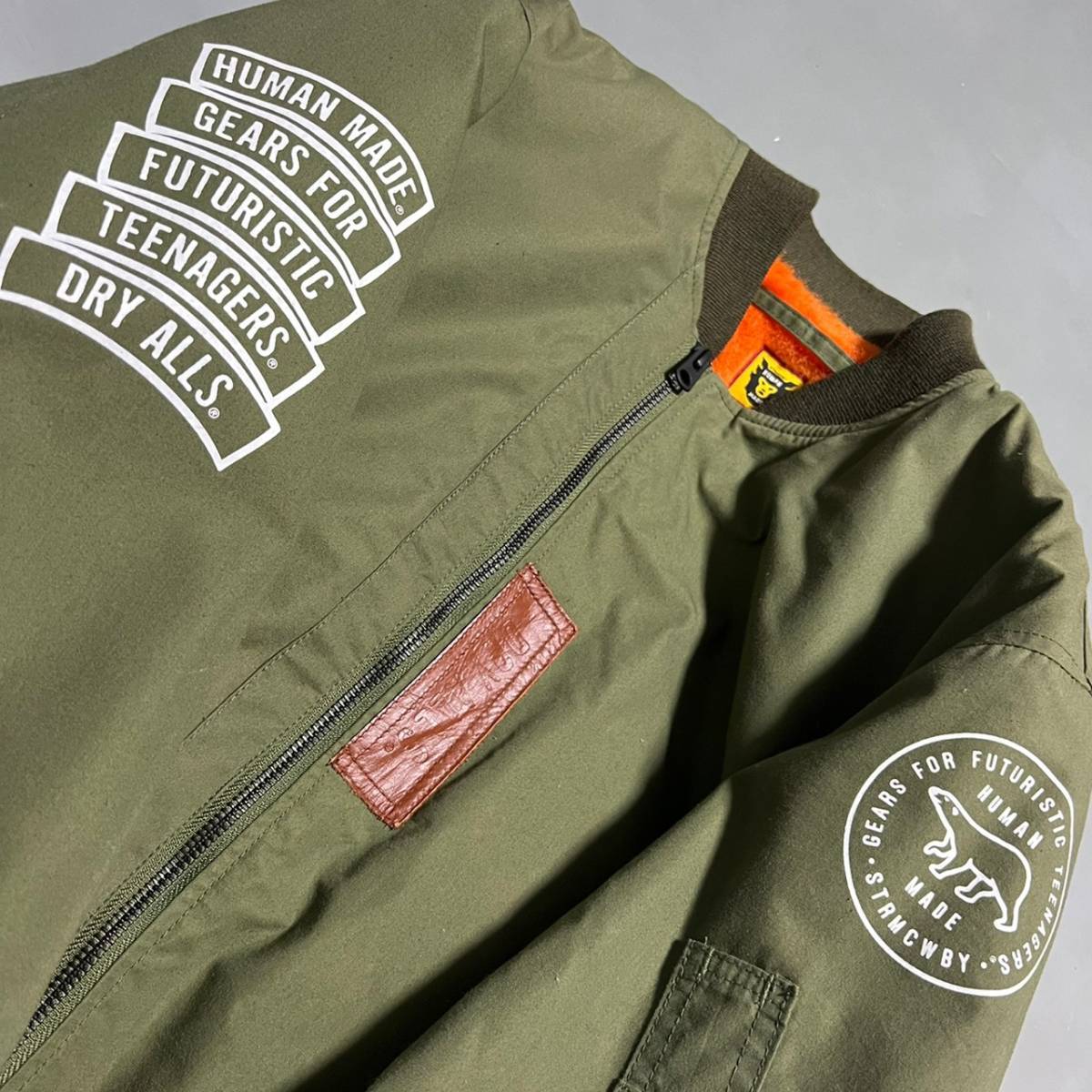 NIGO試着用 HUMAN MADE MA-1 FLIGHT JACKET ヒューマンメイド 裏地ファー ボンバー フライトジャケット カーキ L